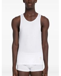 Thom Browne - Ribbed Logo-Appliqué Tank Top - Lyst