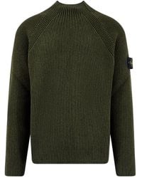 Stone Island - 5100023 Geribbelde Trui Met Opstaande Hals - Lyst
