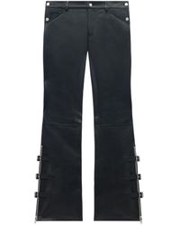 Courreges - Buckle-Detailed Flared Leather Trousers - Lyst