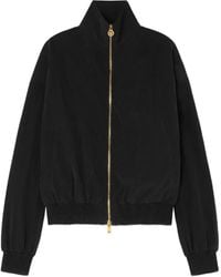 Versace - Logo-Embroidered Ribbed-Cuff Bomber Jacket - Lyst