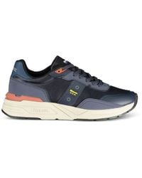 Blauer - Panelled Lace-Up Sneakers - Lyst