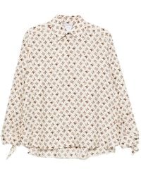 Max Mara - Logo-Print Tie-Cuff Shirt - Lyst