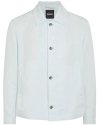BOSS - Button-Up Collared Jacket - Lyst