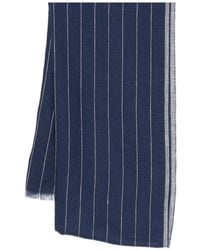 Eleventy - Striped-Pattern Fringed Scarf - Lyst