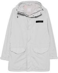 Aspesi - Hooded Logo-Patch Coat - Lyst