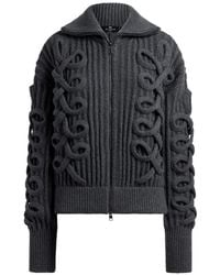 Etro - Ribbed Wool-Blend Cardigan With Zip And Woven Detailing - Lyst