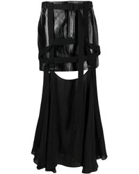 032c - Leather Harness Midi Skirt - Lyst