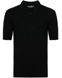 Dolce & Gabbana - Ribbed-knit Polo Shirt - Lyst