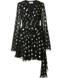 blue silk yves saint laurent wrap dress