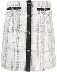 Ferragamo - Contrasting-trim Check-print Skirt - Lyst