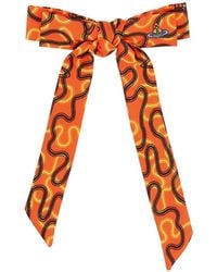 Vivienne Westwood - Orb-Embroidered Abstract-Print Hair Ribbon - Lyst
