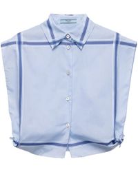 Prada - Camicia Crop A Quadri - Lyst