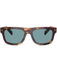 Prada - Lunettes De Soleil À Plaque Métallique - Lyst