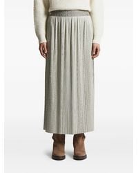 Peserico - Pleated Logo-Waistband Skirt - Lyst