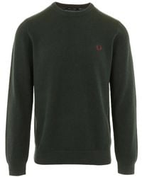 Fred Perry - Embroidered Crew-Neck Sweater - Lyst