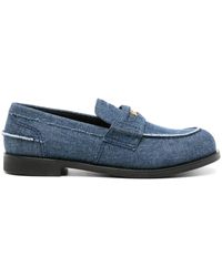 Miu Miu - Mocasines De Denim Con Logo - Lyst