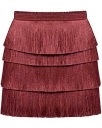 PATBO - X Camila Coelho Amber Fringed Mini Skirt - Lyst