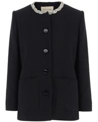 Valentino Garavani - Decorated-Collar Virgin Wool Jacket - Lyst