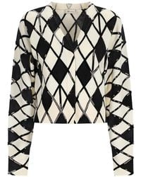 Blumarine - Diamond Argyle-Pattern Sequin-Embellished Cardigan - Lyst