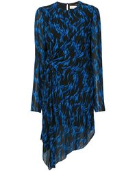 Saint Laurent Printed Asymmetric Dress - Zwart