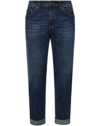 Dondup - Logo-Plaque Turn-Up Jeans - Lyst