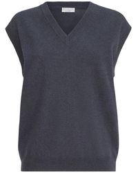 Brunello Cucinelli - Cashmere Sweater Vest With Monili - Lyst
