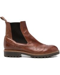 Eleventy - Brogue-Detail Leather Shelsea Boots - Lyst