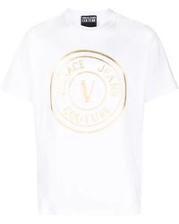 Versace Jeans Couture - T-Shirt Met Logoprint - Lyst