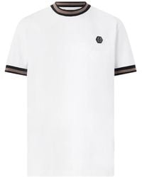 Philipp Plein - Logo-Plaque Striped-Trim T-Shirt - Lyst