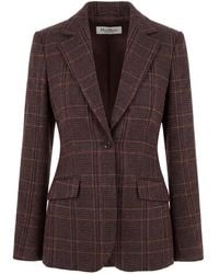 Max Mara - Abate Check-Pattern Single-Breasted Blazer - Lyst