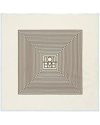 TOTEME - Monogram-Print Silk Scarf - Lyst
