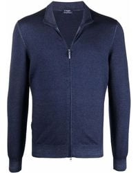 Barba Napoli - Zipped-Up Virgin Wool Cardigan - Lyst