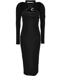 Versace Jeans Couture - Cross-Neck Ribbed Dress - Lyst