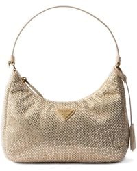 Prada - Re-Edition 2005 Silk Blend And Crystal-Studded Bag - Lyst