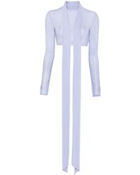 Alex Perry - Long-Sleeve Scarf Crop Top - Lyst