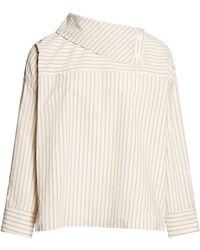 Yves Salomon - Asymmetric-Neck Poplin Blouse - Lyst