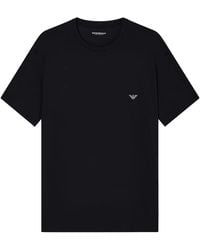Emporio Armani - T-Shirt Mit Logo-Stickerei - Lyst
