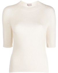 Mrz - Three-Quarter Sleeve Ribbed Knitted Top - Lyst