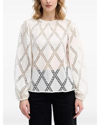 Sisley - Lace-Details Blouse - Lyst