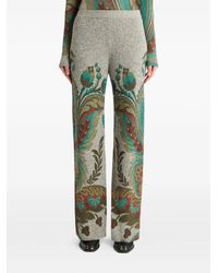 Etro - Gerippte Hose Mit Paisley-Print - Lyst