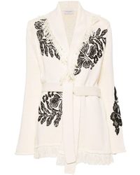 ERMANNO FIRENZE - Floral-embroidery Knitted Cardigan - Lyst