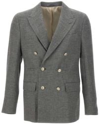 Eleventy - Double-Breasted Blazer - Lyst