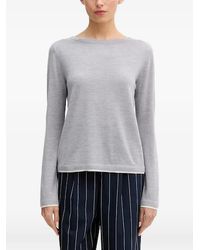 Benetton - Fine-Knit Boat-Neck Sweater - Lyst