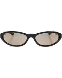 Balenciaga - Neo Oval-Frame Mirrored Sunglasses - Lyst