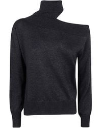 D.exterior - Off-Shoulder Turtleneck Sweater - Lyst