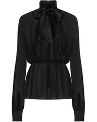 Dolce & Gabbana - Chiffon Pussy-Bow Blouse - Lyst