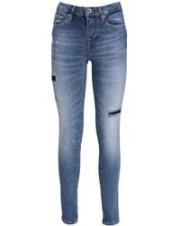 ARMANI EXCHANGE - Distressed Skinny Jeans - Lyst