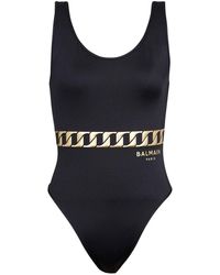 Balmain - Chain Link Print Swimsuit - Lyst