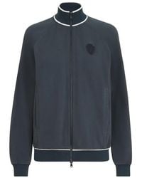 Brunello Cucinelli - Cotton Smooth French-Terry Sweatshirt With Zip And Logo - Lyst