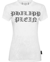 Philipp Plein - Crystal-Embellished Cotton T-Shirt - Lyst